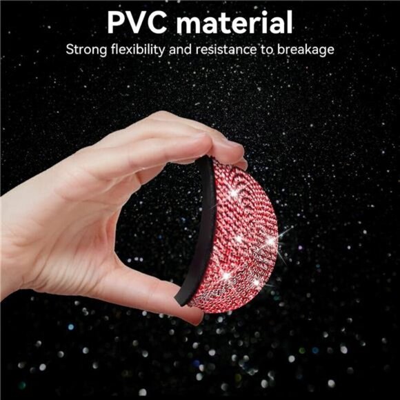 Car Cup Coasters Bling 2-Pack Universal Non-Slip Cup Holder Vehicle Diamond Red - Picture 3 of 7